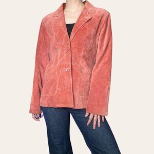 Brandon Thomas 90s/2000s vintage pink suede leather jacket